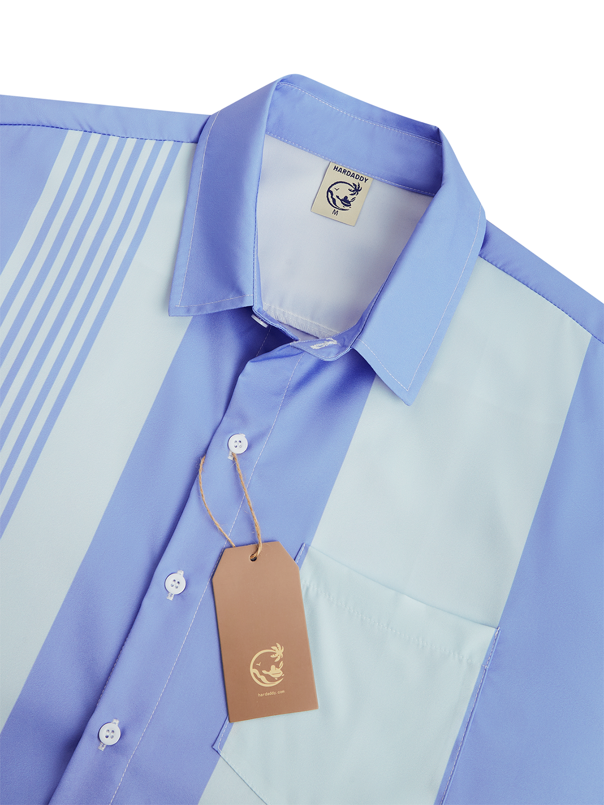 Geometric Stripe Chest Pocket Short Sleeve Casual Shirt