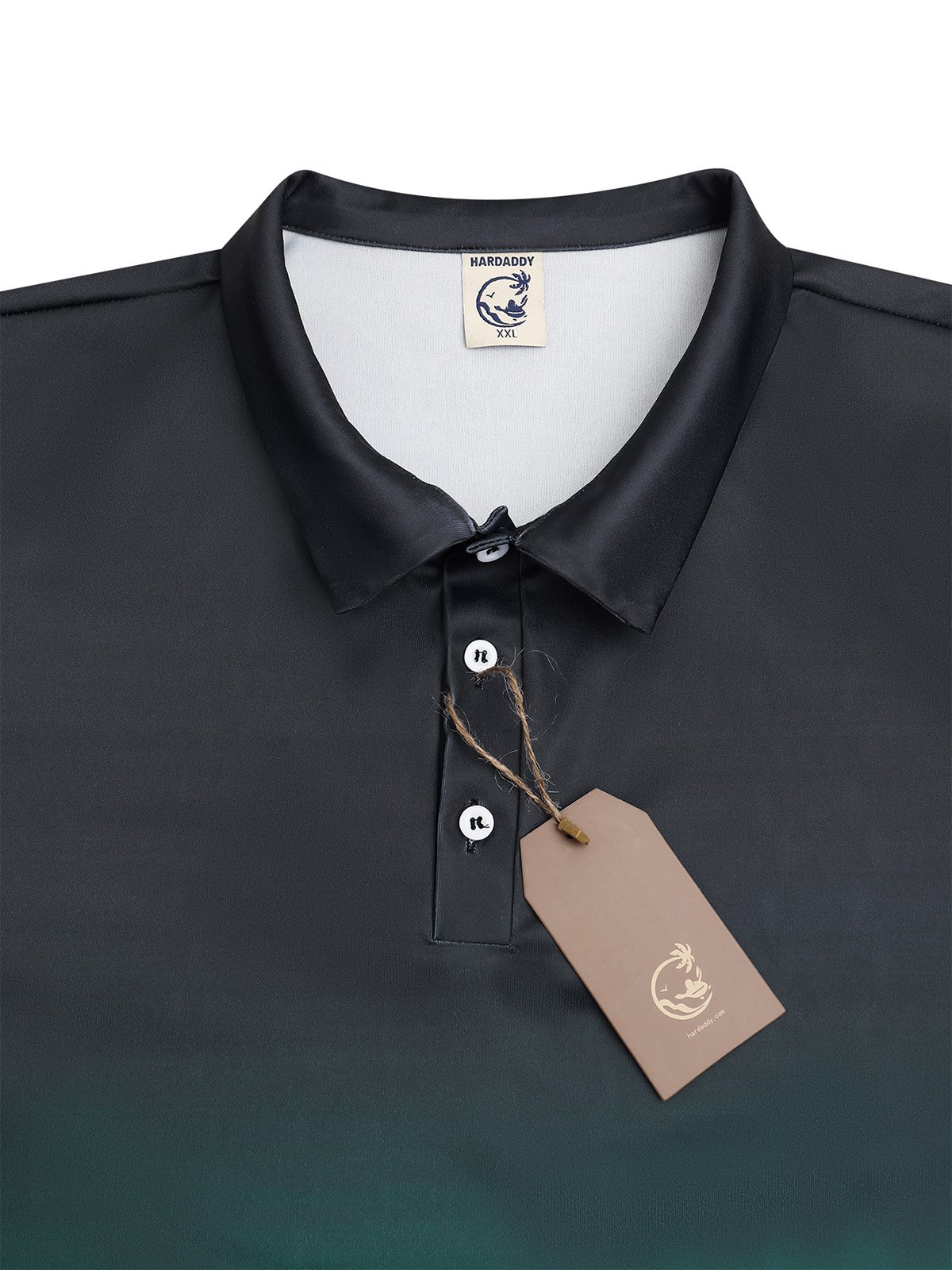 Ombre Button Short Sleeve Polo Shirt