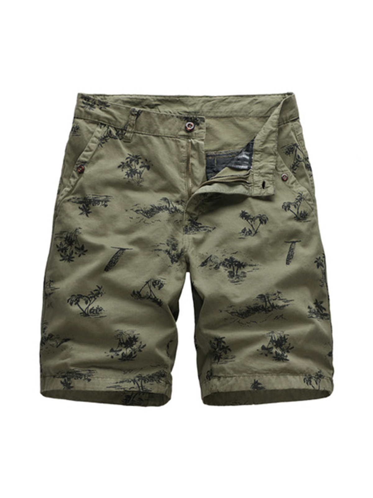 Beach Plant Coconut Tree Men's Cropped Casual Shorts