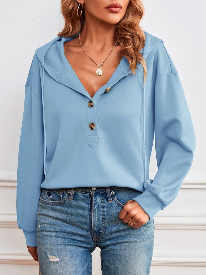 Loose Buttoned Casual Hoodie