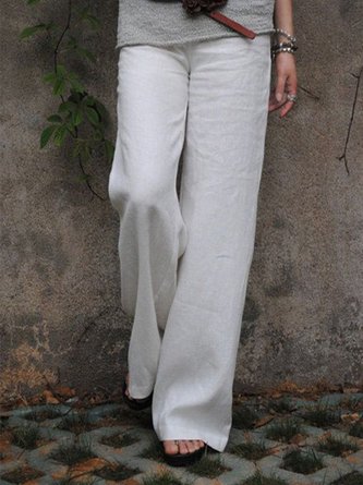Mostata Women's Plus Size Casual Cotton Solid Pants