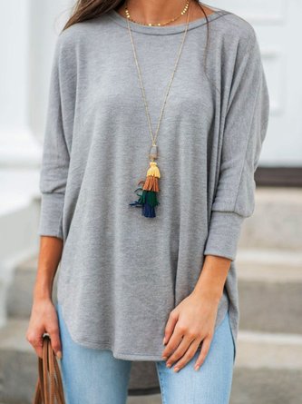 Women's Basic Long Sleeve Solid Plus size Sweatshirt