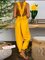 Yellow Sleeveless Solid One-Pieces