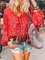Balloon Sleeve Floral-Print Shirts & Tops