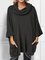 Casual Solid Cowl Neck Cotton-Blend Shirts & Tops