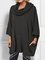 Casual Solid Cowl Neck Cotton-Blend Shirts & Tops