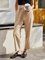 Khaki Plain Holiday Pants