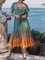 Floral-Print V Neck Boho Dresses