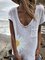 White Short Sleeve Floral Cotton-Blend Shirts & Tops