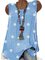 Blue Sleeveless Cotton Shirts & Tops