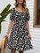 sun dress Chiffon Short Sleeve A-Line Floral Dresses