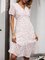 Off White Floral Short Sleeve V Neck Dresses