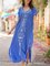 Women V Neck Floral Slit Holiday Dresses