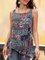 Women Floral Asymmetric Square NeckTank