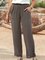 Green Gray Casual Cotton Ruffled Plain Pants