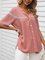Pink V Neck Casual Solid Shift Shirts & Tops