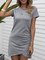 Light Gray Sheath Short Sleeve Dresses