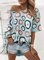 Holiday Floral Print V Neck Shirts & Tops