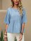 Blue Crew Neck Short Sleeve Shirts & Tops