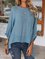 Blue Solid Casual Shirts & Tops