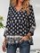 Blue V Neck Casual Floral Gathered Fringed Shirts & Tops