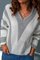 Mostata Women's Plus Size Sweaters V Neck Stripes Fall Sweaters