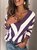 Mostata Women's Plus Size Sweaters V Neck Stripes  Fall Sweaters