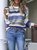 Mostata Plus Size  fashion sweaters For Women Multicolor Striped Statement Sweaters