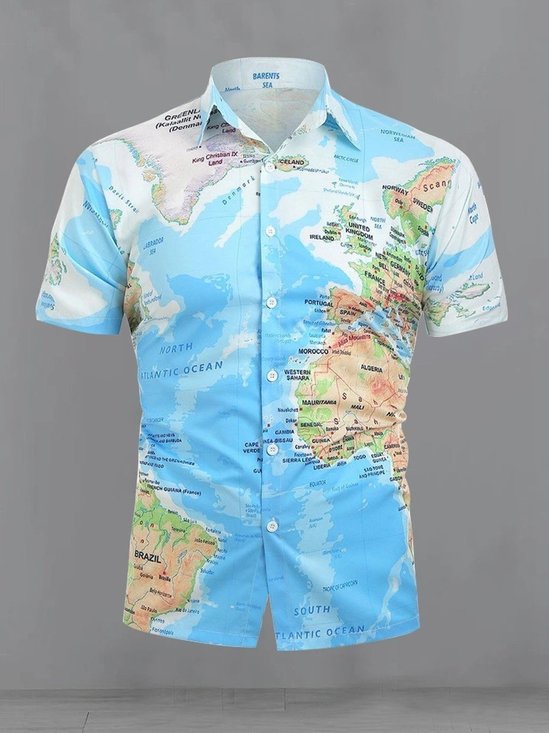Printed Casual map shirt
