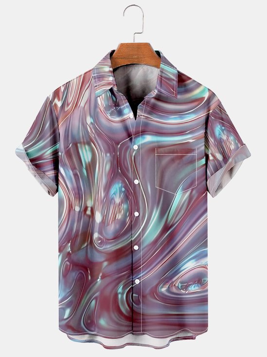 Abstract Graphic Men's Short Sleeve Casual Shirt