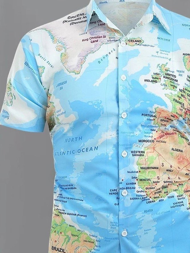 Printed Casual map shirt