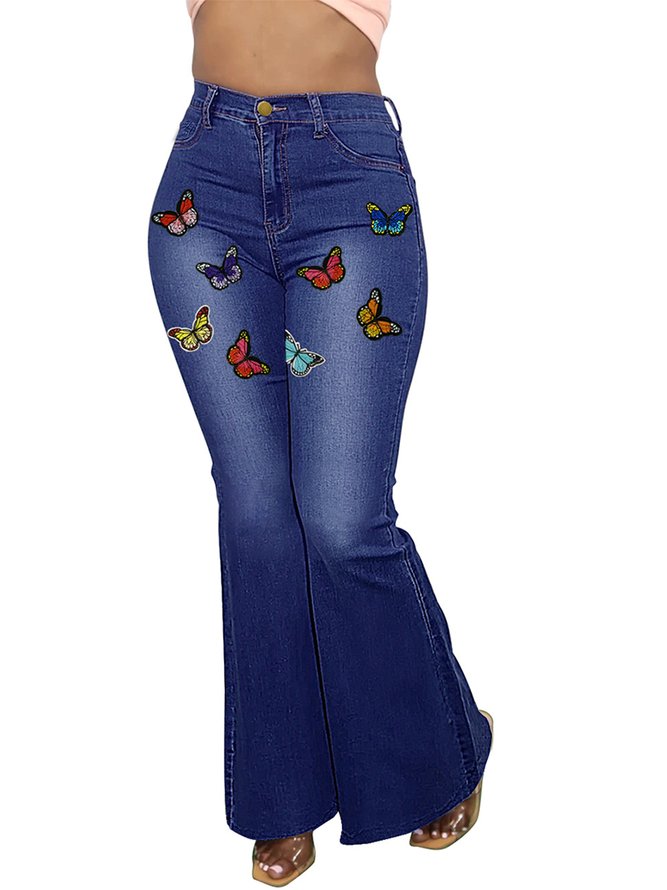 Butterfly Casual Regular Fit Jeans