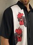 Rooster Chest Pocket Short Sleeve Bowling Shirt