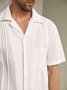 Cotton Chest Pocket Short Sleeve Guayabera Shirt