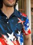 USA Flag Button Down Short Sleeve Polo Shirt