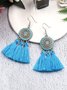 Vintage Women Round Tassel Drop Earrings