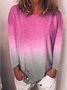 Mostata Women Long Sleeve Printed Casual Tie-Dye T-shirts