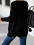 Black Casual Printed Knitted plus size Sweater