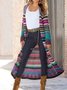 Mostata Women's Multicolor Shift Knitted Long Sleeve Tribal Outerwear