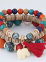 Mostata Alloy Vintage Boho Beads Tassel Bracelet