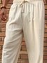 Men's Vintage Cotton Linen Elastic Waist Casual Trousers