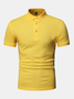 Casual Style Basic Series Plain Lapel Short-Sleeved Polo Top