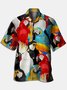 Mens Hawaiian Parrots Print Casual Short Sleeve Aloha Shirt