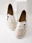 Lightweight Soft Contrast Lace-Up Flats