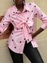 Regular Fit Shirt Collar Casual Long Sleeve Blouse