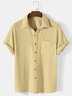 Plain Corduroy Shirt Collar Shirt