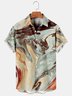 Men's Geometric Texture Print Casual Vacation Short Sleeve Hawaiian Shirt